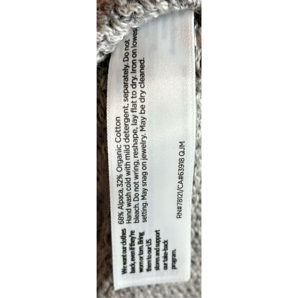 Eileen Fisher Alpaca & Organic Cotton V Neck Sweater in Moon NWT Size X-Large - Picture 7 of 9